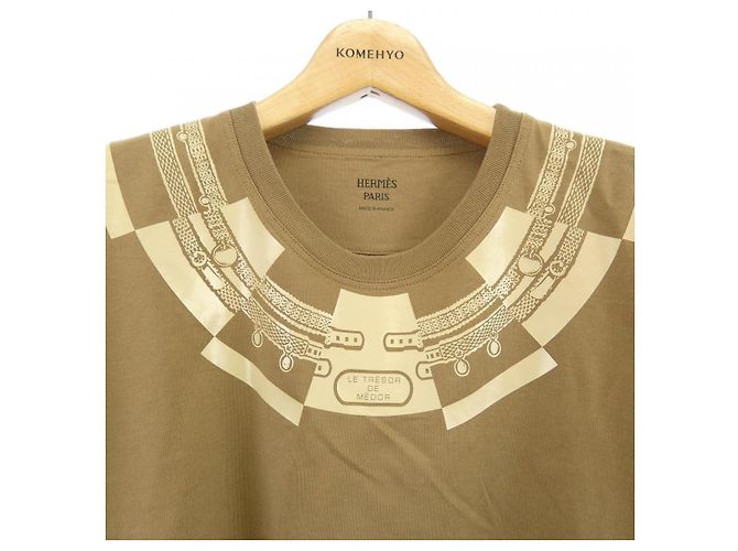 Hermès Camiseta de algodón Hermes Cartouche LE TRESOR DE MEDOR Castaño - vista 5