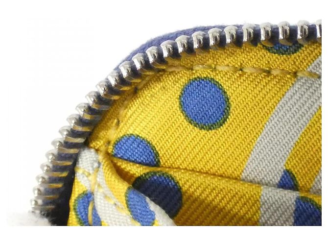 Silk In Hermès Hermes BRIDES DE GALA FANTOME POIS Epsom Silk Wallet Azul Amarillo - vista 6