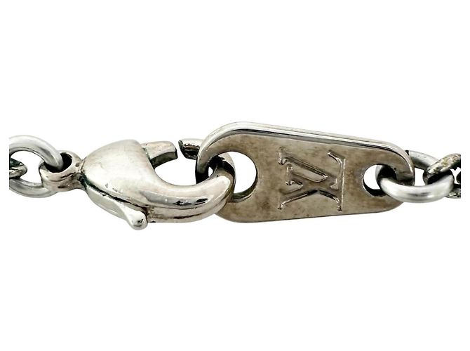 LOUIS VUITTON Collier Charms Monogram Eclipse aus Metall Silber Schwarz Damen - Ansicht 5