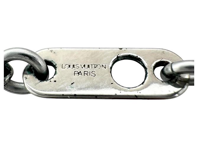 LOUIS VUITTON Collier Charms Monogram Eclipse aus Metall Silber Schwarz Damen - Ansicht 7