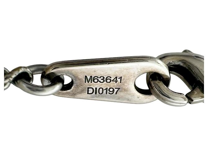 LOUIS VUITTON Collier Charms Monogram Eclipse aus Metall Silber Schwarz Damen - Ansicht 9