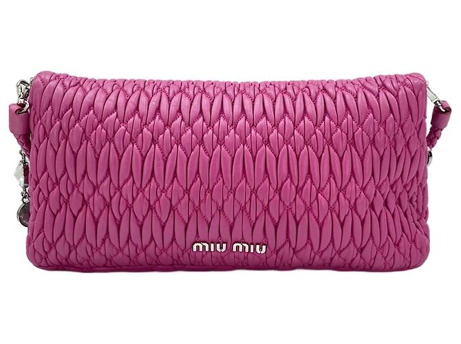 Borsa a tracolla 3-way in nappa e cristalli Miu Miu Rosa - vista 3