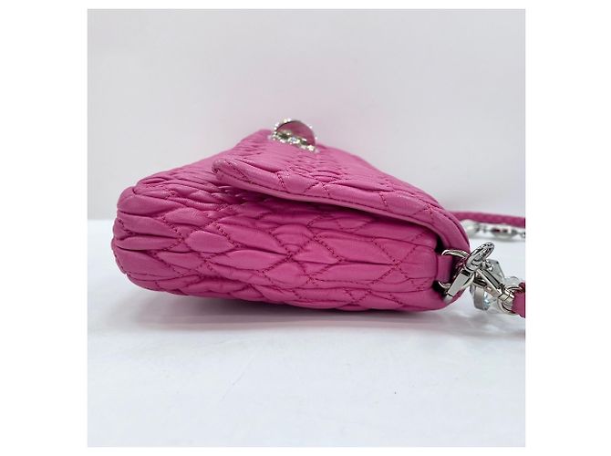 Borsa a tracolla 3-way in nappa e cristalli Miu Miu Rosa - vista 5
