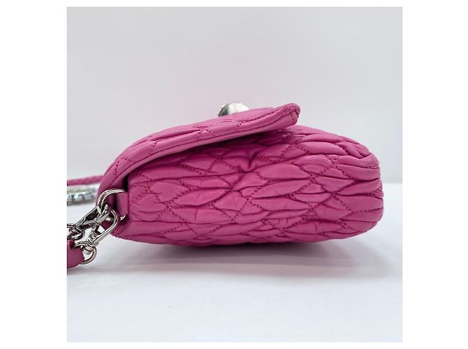 Borsa a tracolla 3-way in nappa e cristalli Miu Miu Rosa - vista 6