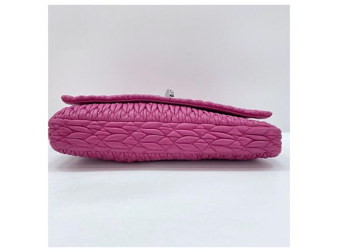Borsa a tracolla 3-way in nappa e cristalli Miu Miu Rosa - vista 7