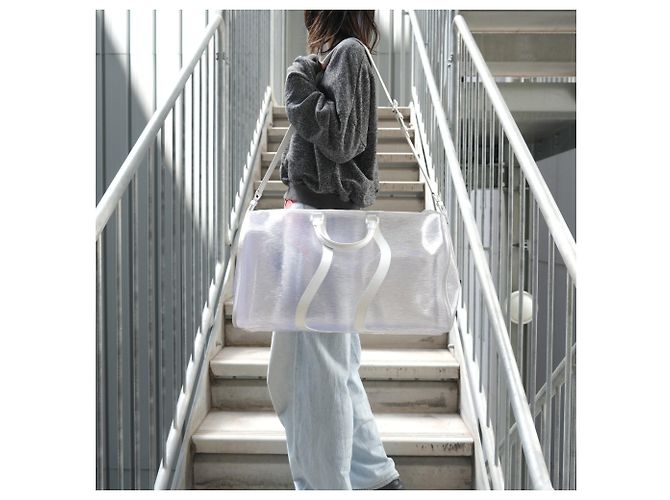 Borsa Louis Vuitton Epi Plage Keepall Bianco - vista 14
