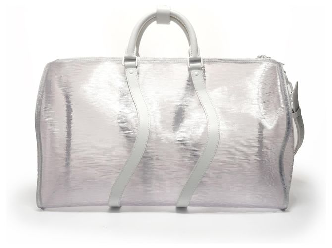 Borsa Louis Vuitton Epi Plage Keepall Bianco - vista 2