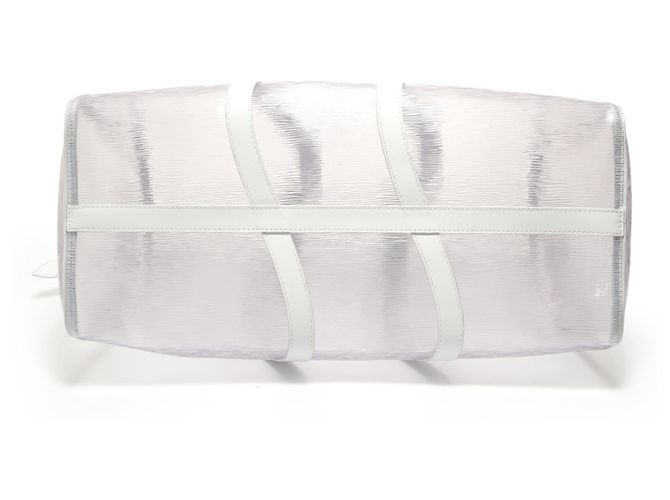 Borsa Louis Vuitton Epi Plage Keepall Bianco - vista 7