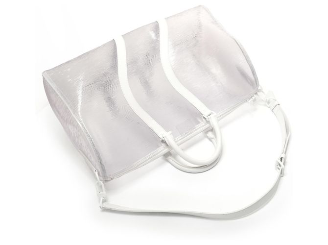 Borsa Louis Vuitton Epi Plage Keepall Bianco - vista 8