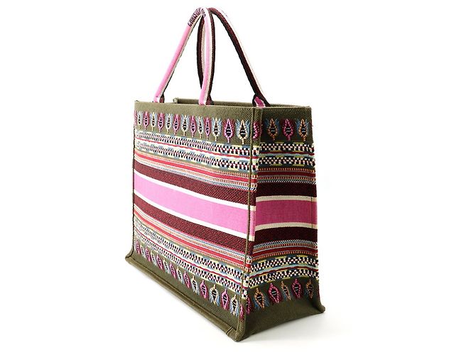 Christian Dior Botanical Print Tote Bag Mehrfarben Lila Khaki - Ansicht 2