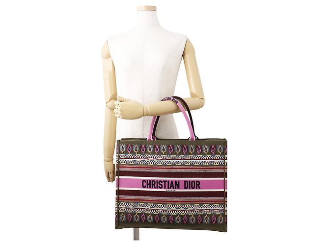 Christian Dior Botanical Print Tote Bag Mehrfarben Lila Khaki - Ansicht 4