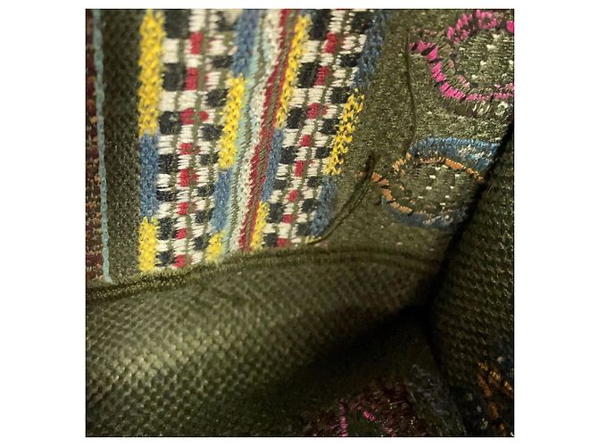 Christian Dior Botanical Print Tote Bag Mehrfarben Lila Khaki - Ansicht 8