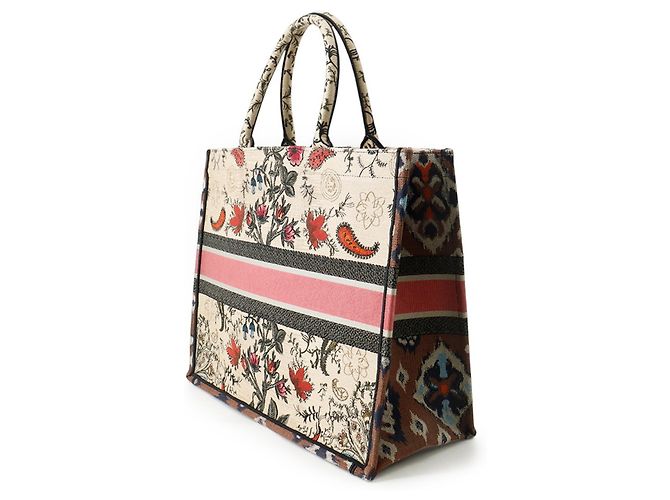 Christian Dior Large Canvas Tote Bag Mehrfarben Beige - Ansicht 2