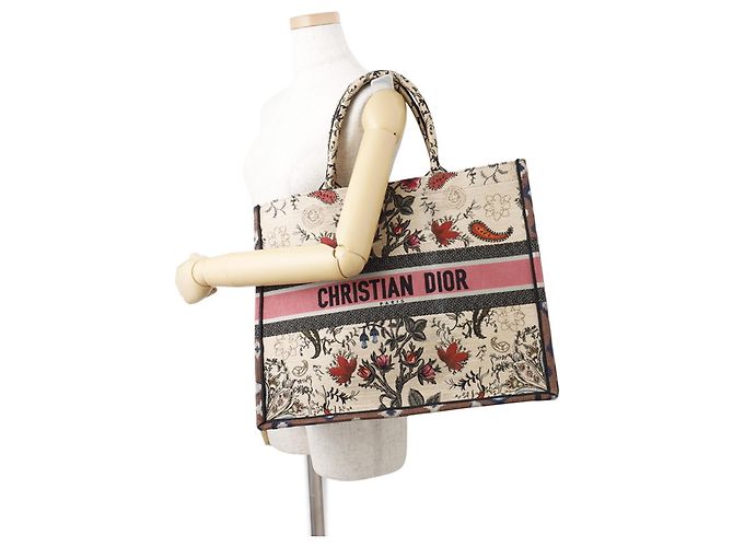 Christian Dior Large Canvas Tote Bag Mehrfarben Beige - Ansicht 4