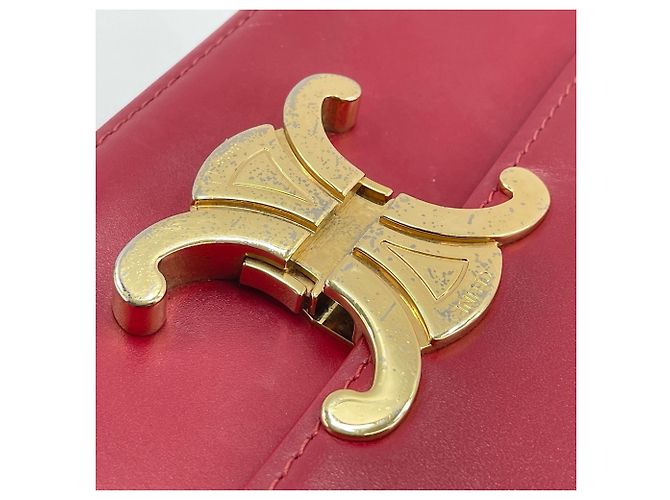 Céline Celine Triomphe Schultertasche in Rot - Ansicht 13