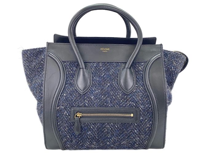 Céline Borsa Celine Luggage Mini in Navy Blu navy - vista 2
