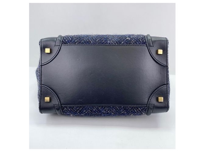 Céline Borsa Celine Luggage Mini in Navy Blu navy - vista 7