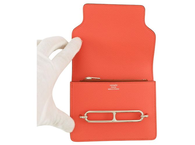 Hermès Cartera Hermes Roulis Reli Verso Naranja - vista 4