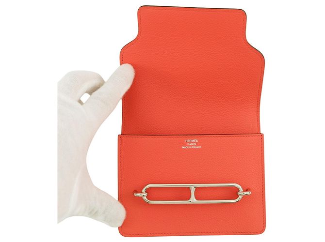 Hermès Cartera Hermes Roulis Reli Verso Naranja - vista 5