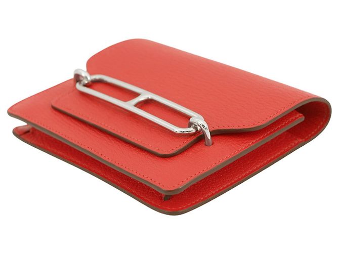 Hermès Cartera bi-fold Hermes Roulis Rouge Cou Roja - vista 2