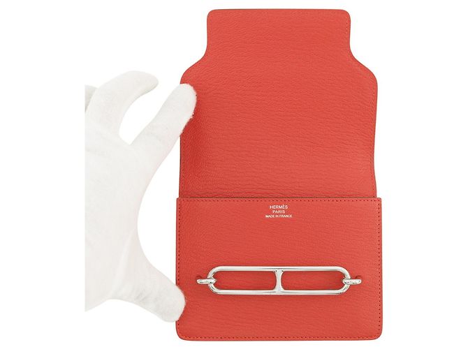 Hermès Cartera bi-fold Hermes Roulis Rouge Cou Roja - vista 5
