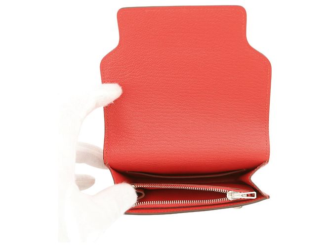 Hermès Cartera bi-fold Hermes Roulis Rouge Cou Roja - vista 6