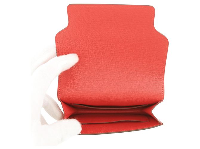 Hermès Cartera bi-fold Hermes Roulis Rouge Cou Roja - vista 7