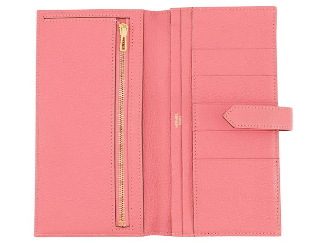 Cartera larga Hermès Bearn Soufflé en rosa - vista 4