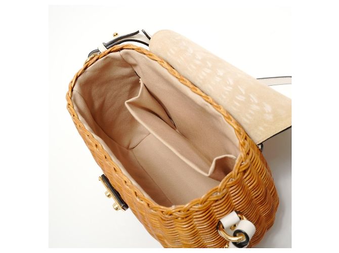 Borsa a tracolla in paglia marrone Miu Miu - vista 10