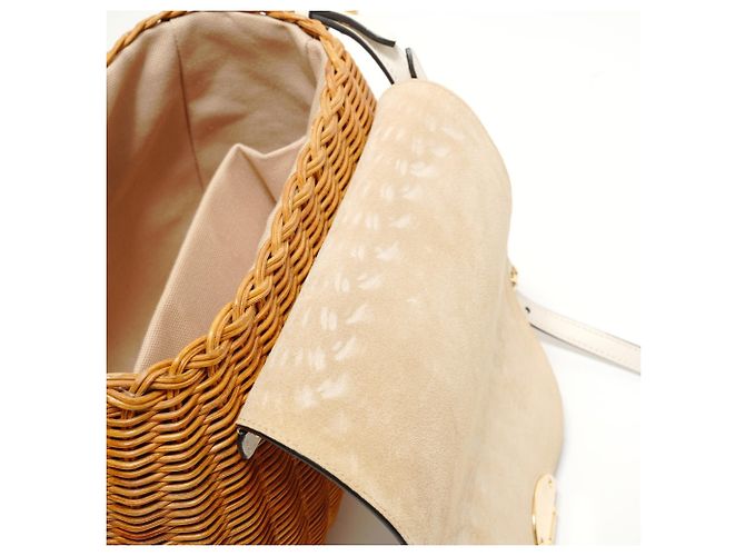 Borsa a tracolla in paglia marrone Miu Miu - vista 11