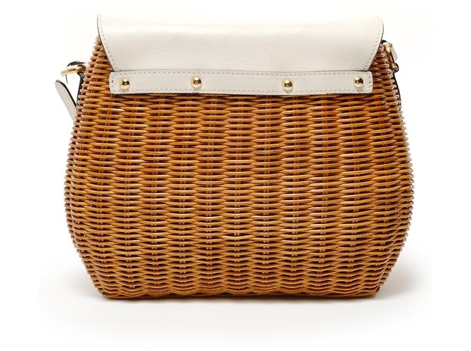 Borsa a tracolla in paglia marrone Miu Miu - vista 2