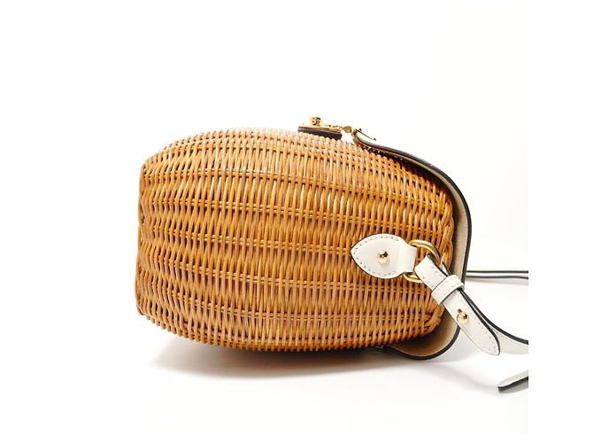 Borsa a tracolla in paglia marrone Miu Miu - vista 4
