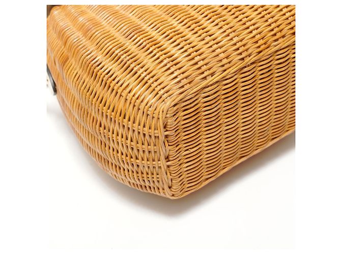 Borsa a tracolla in paglia marrone Miu Miu - vista 5