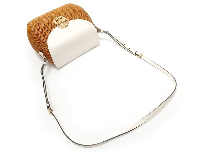 Borsa a tracolla in paglia marrone Miu Miu - vista 8
