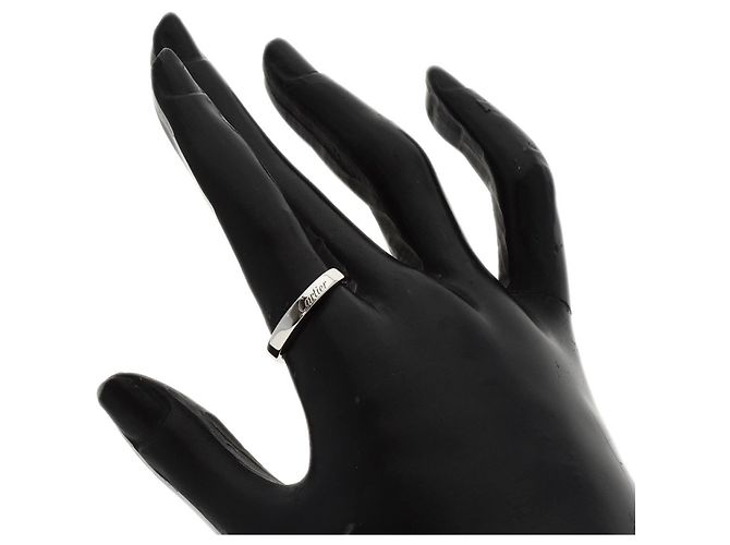 Anello a fascia in platino inciso Cartier - vista 5