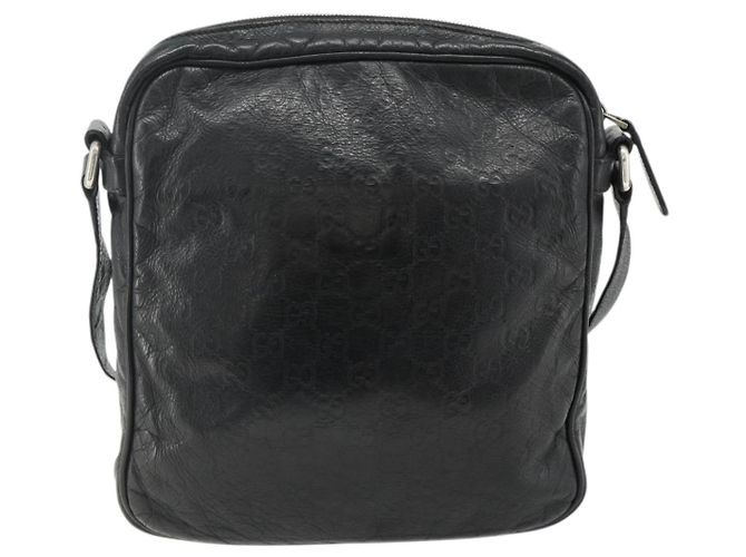 Gucci Messenger mit Front-Reißverschluss Guccissima Leder Medium Schwarz - Ansicht 2