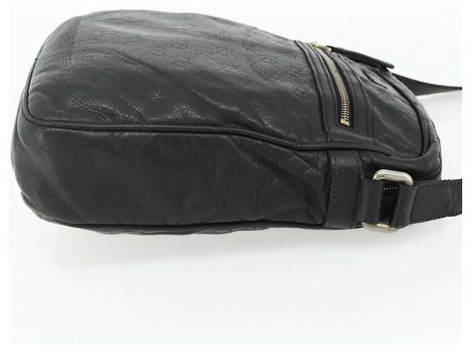 Gucci Messenger mit Front-Reißverschluss Guccissima Leder Medium Schwarz - Ansicht 4
