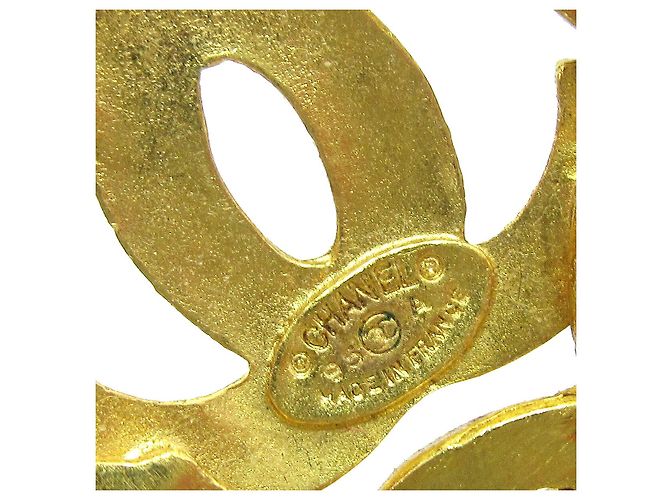 Chanel Vintage CC Flower Texturiertes Metall Golden - Ansicht 3