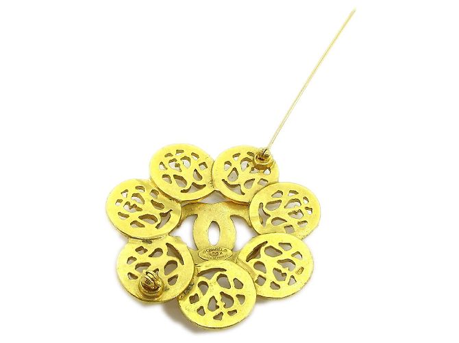 Chanel Vintage CC Flower Texturiertes Metall Golden - Ansicht 4