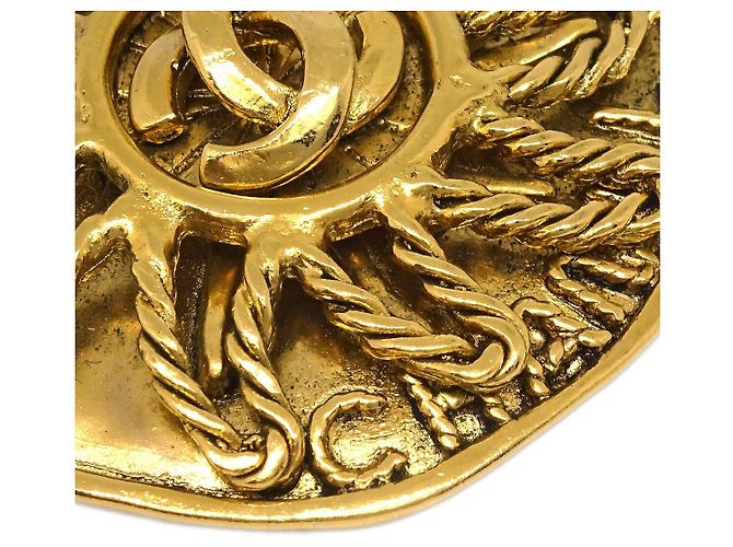 Chanel Vintage Round CC Sun Metal D'oro - vista 2