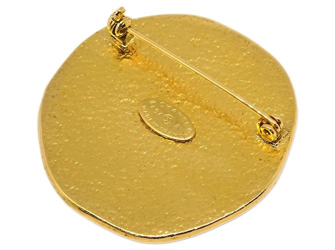 Chanel Vintage Round CC Sun Metal D'oro - vista 3