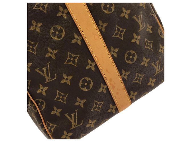 Louis Vuitton Monogram Keepall Bandoulière 55cm Borsa Boston Marrone - vista 4