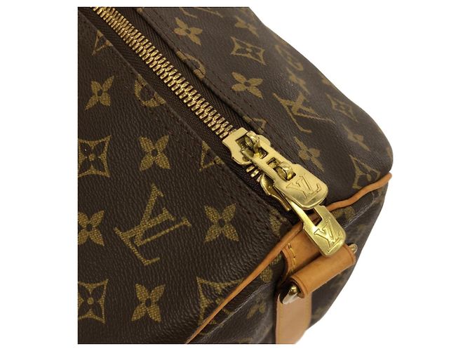 Louis Vuitton Monogram Keepall Bandoulière 55cm Borsa Boston Marrone - vista 6