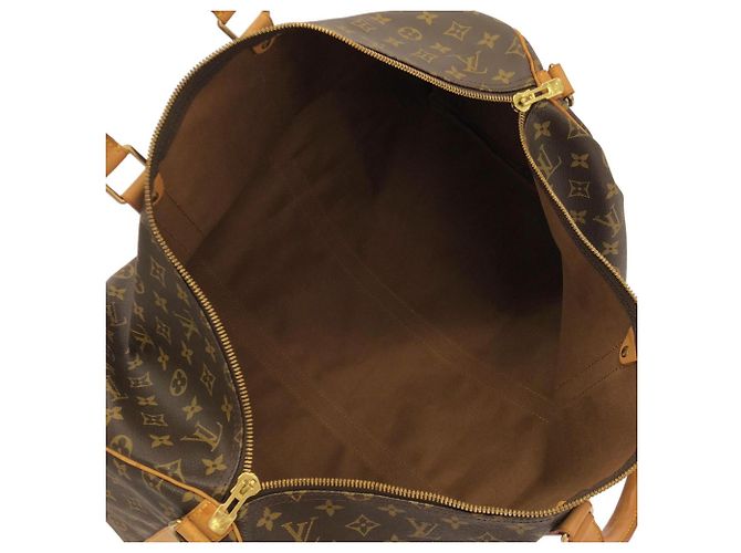 Louis Vuitton Monogram Keepall Bandoulière 55cm Borsa Boston Marrone - vista 8