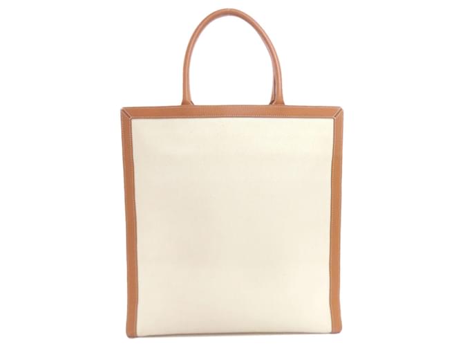 Céline Celine Vertical Cabas Large Tote Bag Braun Weiß - Ansicht 2
