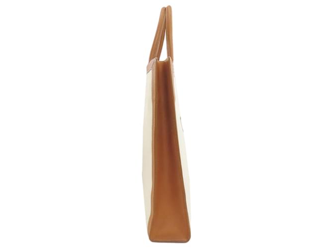 Céline Celine Vertical Cabas Large Tote Bag Braun Weiß - Ansicht 3