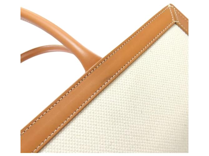 Céline Celine Vertical Cabas Large Tote Bag Braun Weiß - Ansicht 10