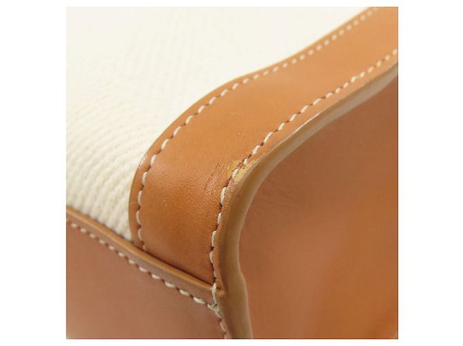 Céline Celine Vertical Cabas Large Tote Bag Braun Weiß - Ansicht 16