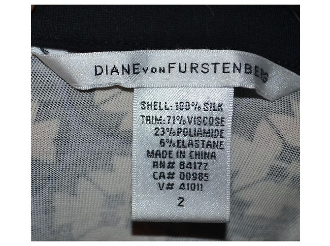 Diane von Furstenberg kurzes Kleid Schwarz Pink Weiß Mehrfarben - Ansicht 4