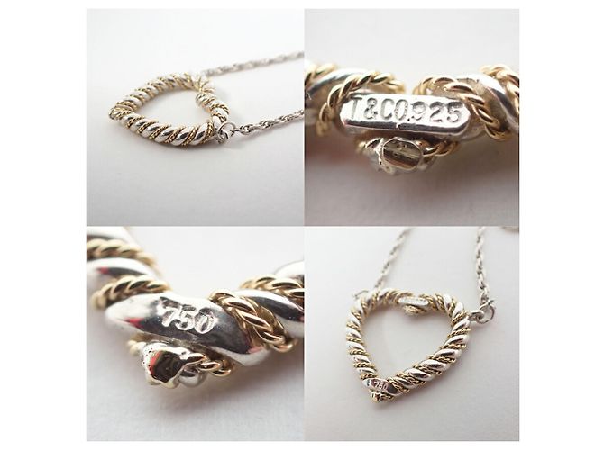 Collana con pendente Twist Heart in argento 925/750 di Tiffany & Co. - vista 9